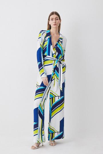 Tall Bold Stripe Belted Woven Jumpsuit multi