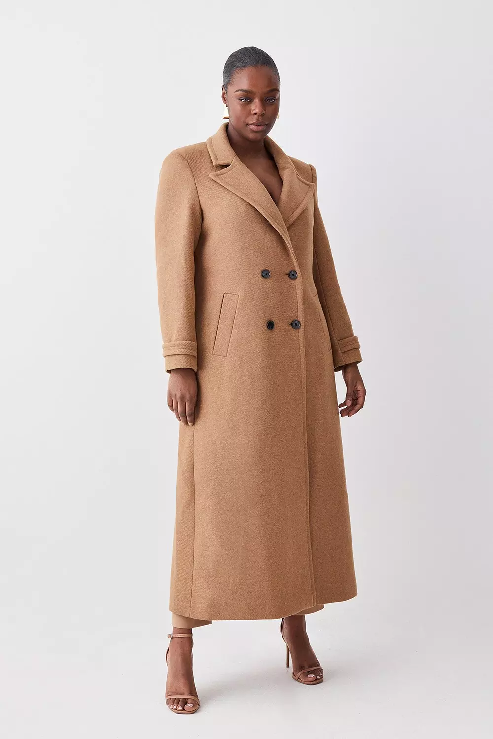 Plus Size Italian Wool Double Breasted Coat