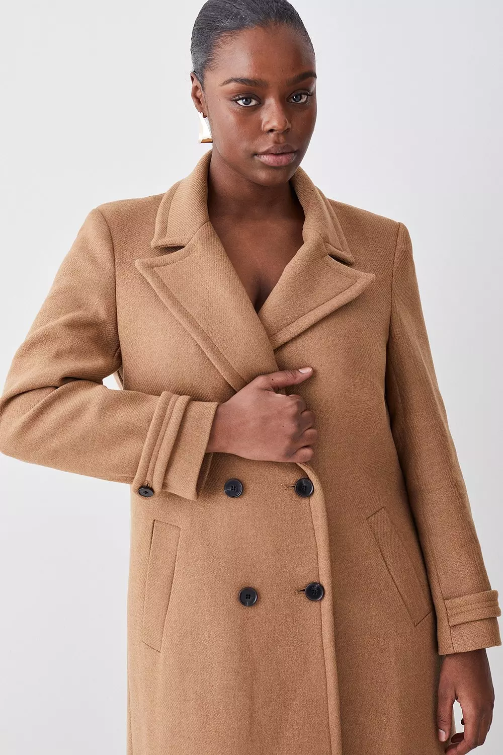 Plus Size Italian Wool Double Breasted Coat