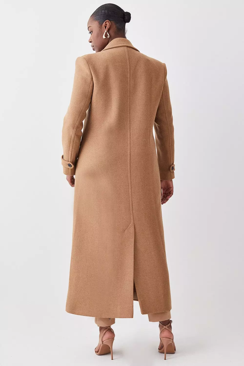 Plus Size Italian Wool Double Breasted Tailored Coat