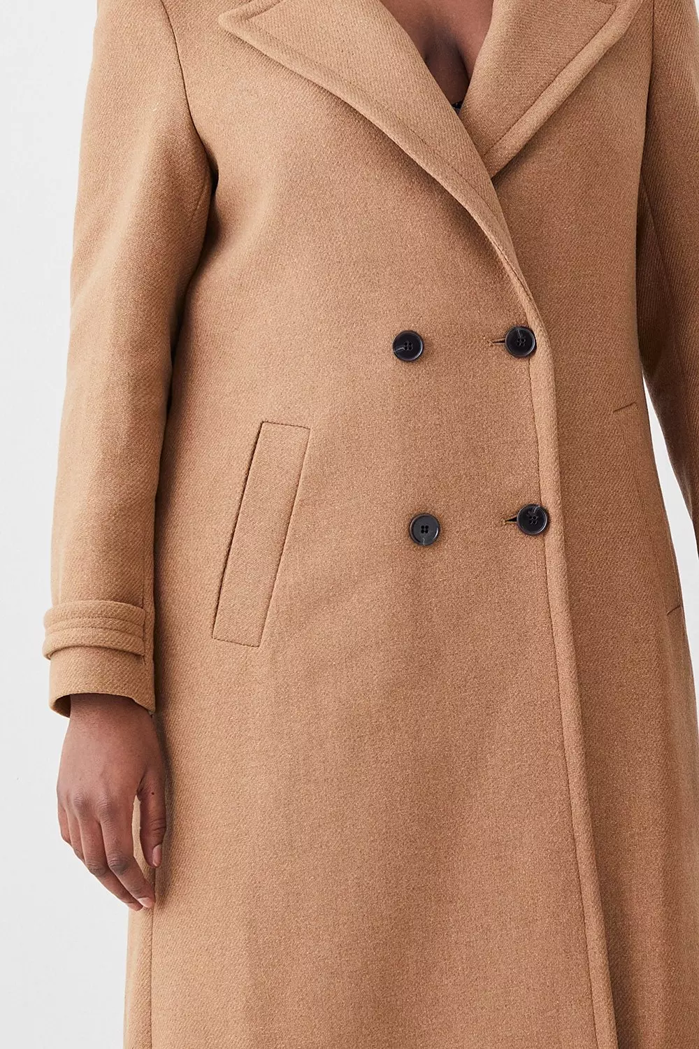 Plus Size Italian Wool Double Breasted Coat