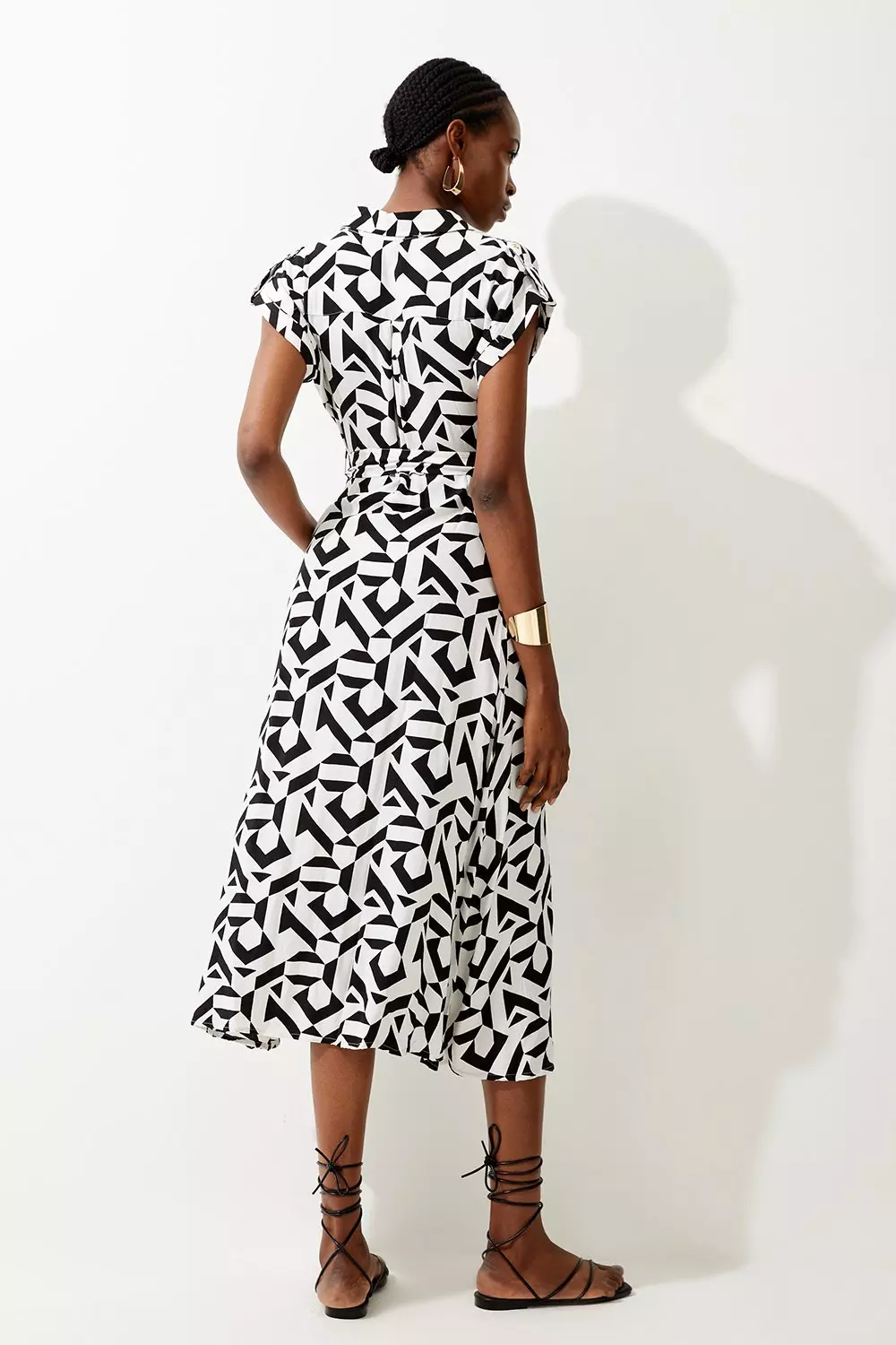 Midi sleeveless top shirt dress