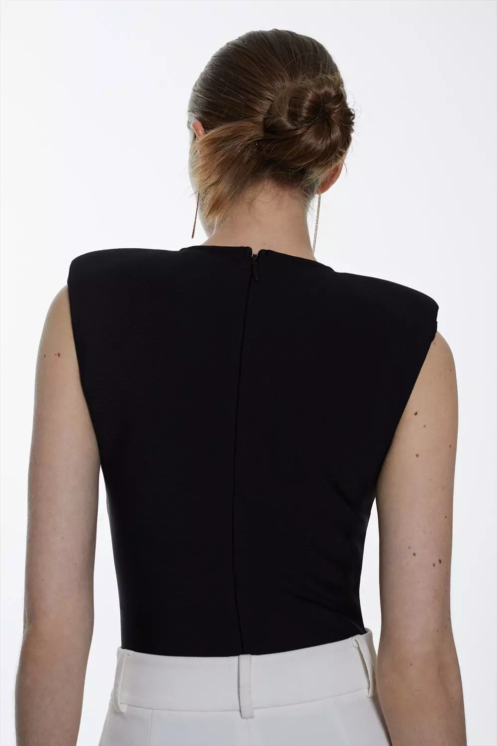 Plus Size Bandage Off The Shoulder Thong Bodysuit | Karen Millen