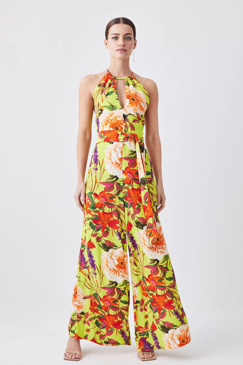 Karen millen store floral silk jumpsuit