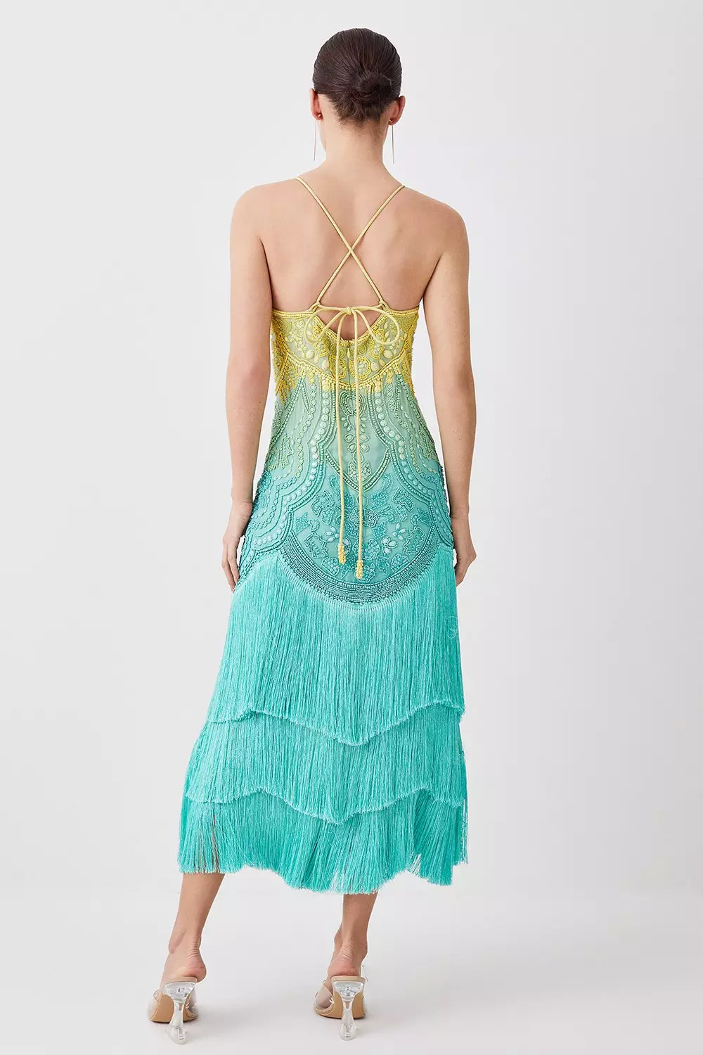 Maxi dress hotsell with fringe bottom