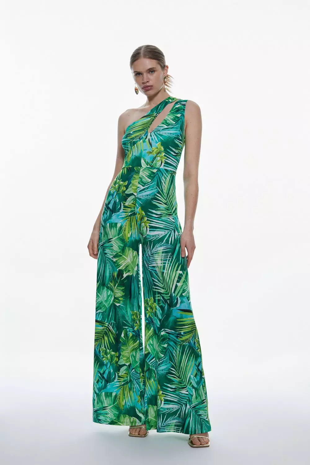 Palm sales print jumpsuit