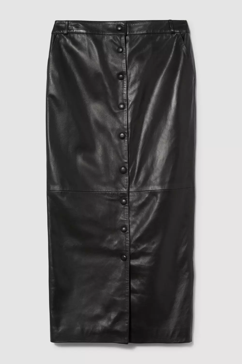 Leather Zip Through Maxi Pencil Skirt