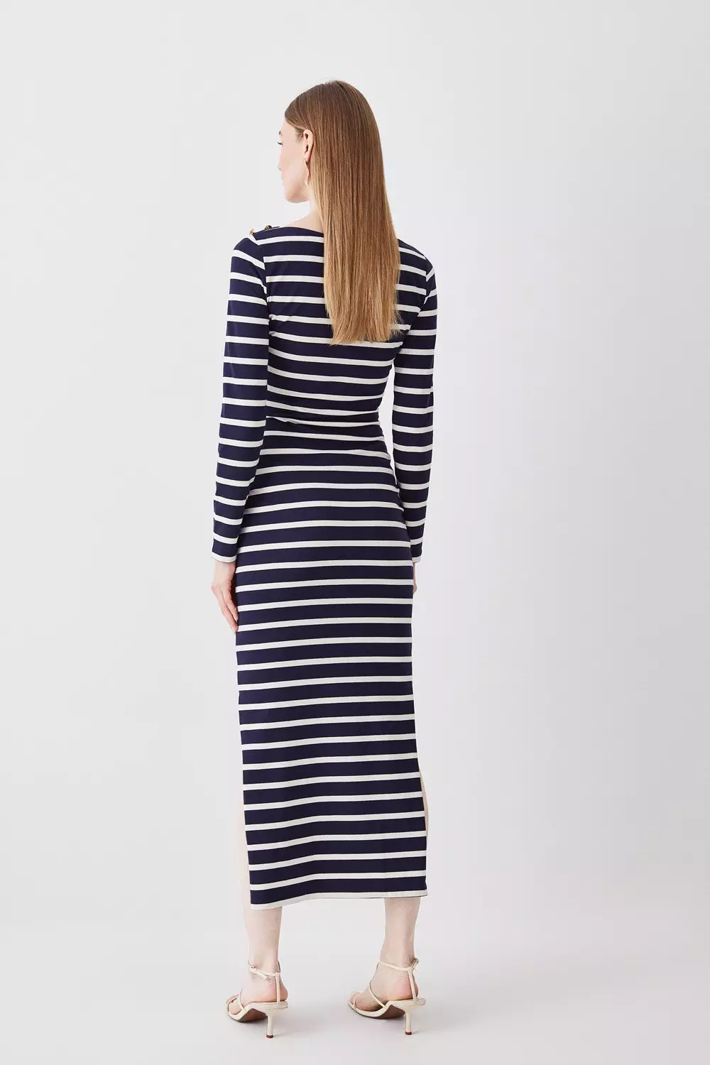 J crew long outlet sleeve striped dress