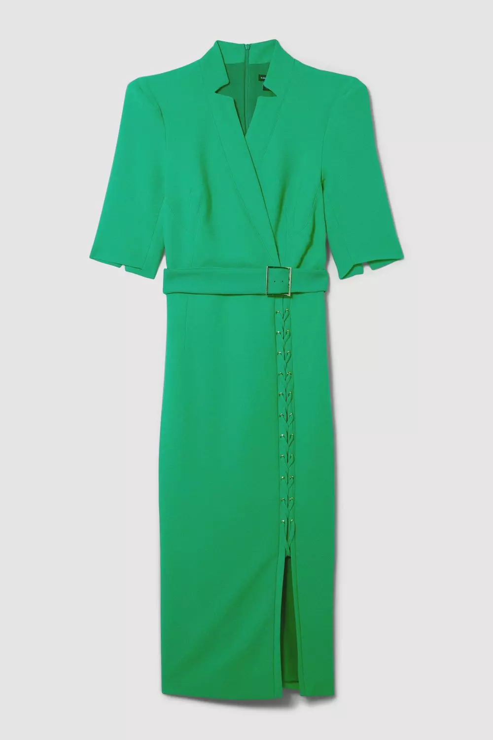 Satin V-Neck Belted Knee Length Wrap Dress, HOBBS, M&S in 2023