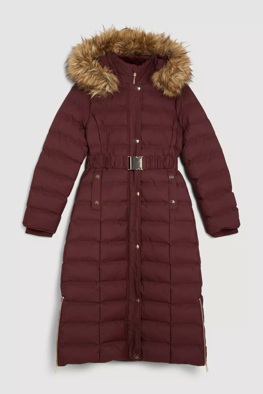 Belted Double Face Hooded Wrap Coat - Luxury Coats and Jackets