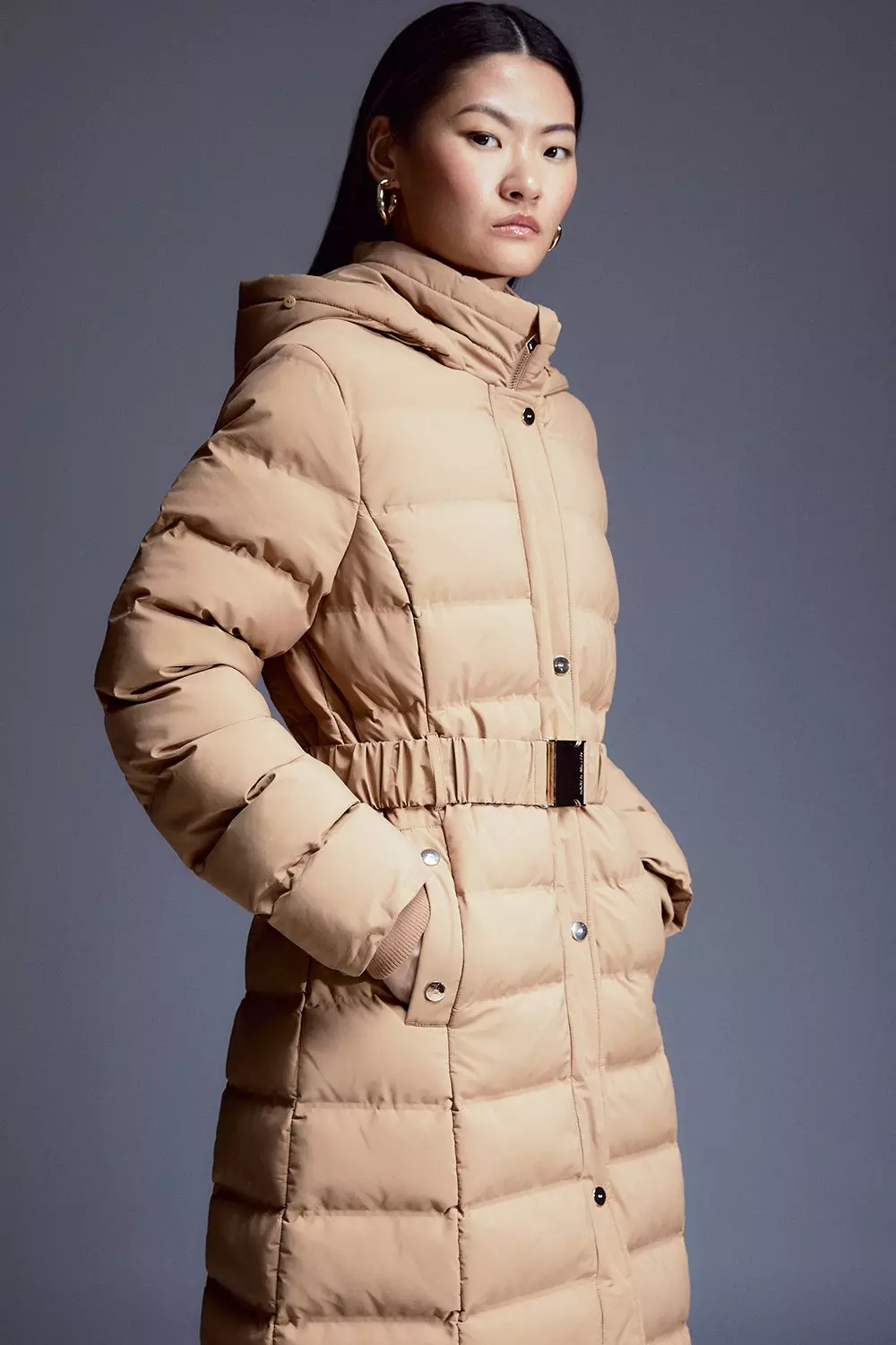 Karen millen outlet longline quilted coat