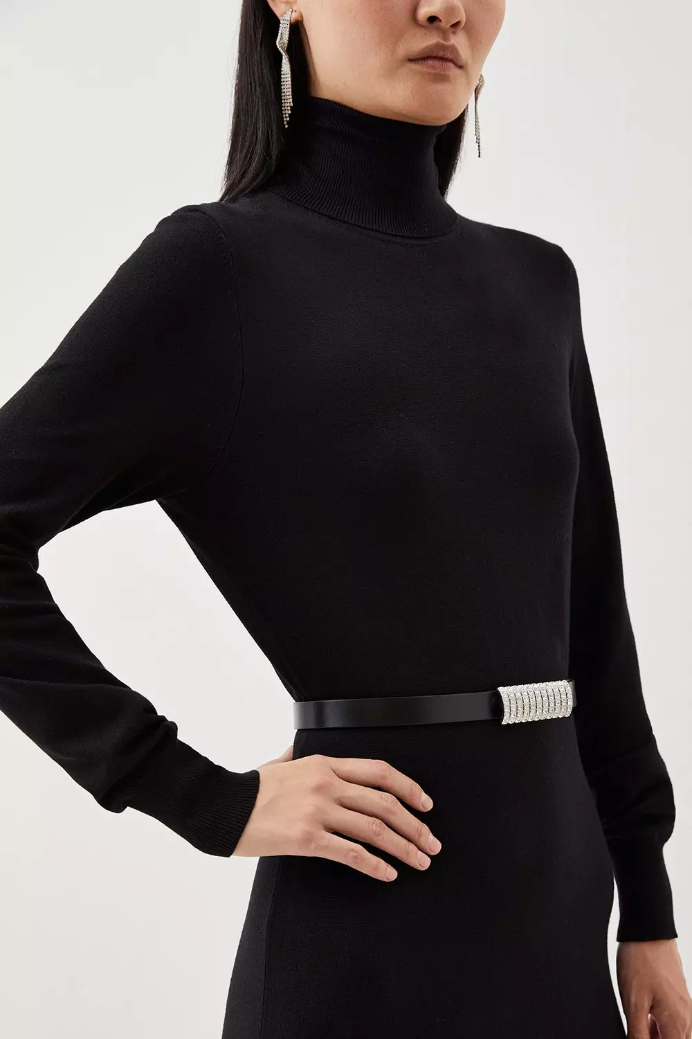 Leather Wide Waist Belt | Karen Millen