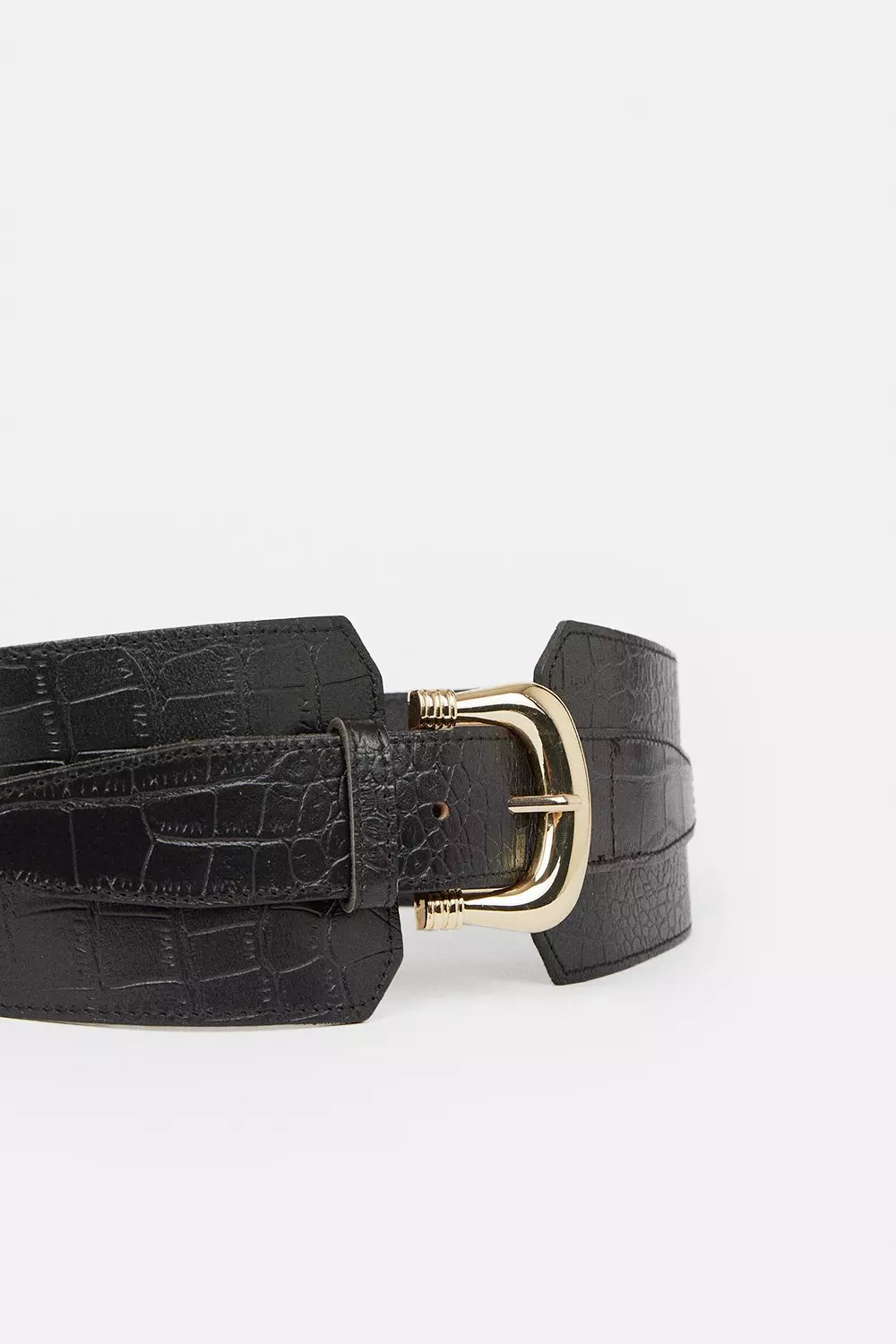 Leather Wide Waist Belt | Karen Millen