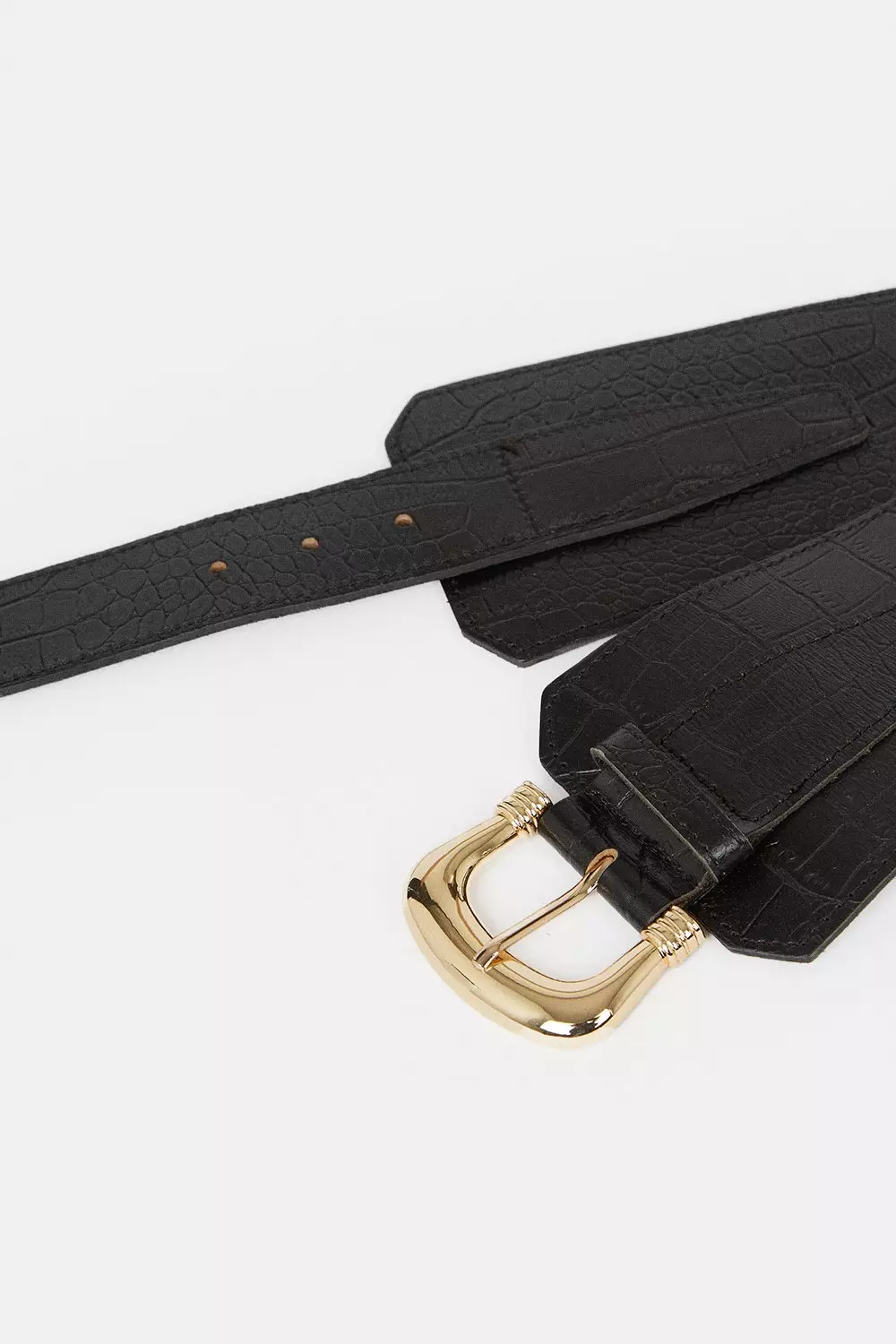 Leather Wide Waist Belt | Karen Millen