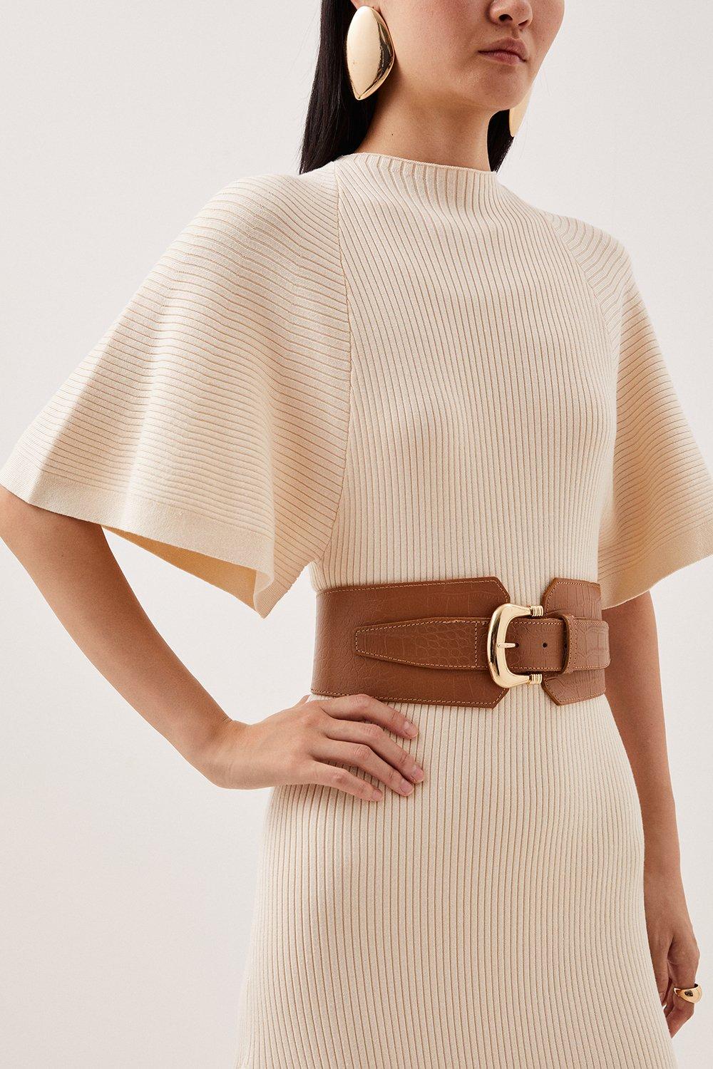 Leather Chunky Stretch Waist Belt