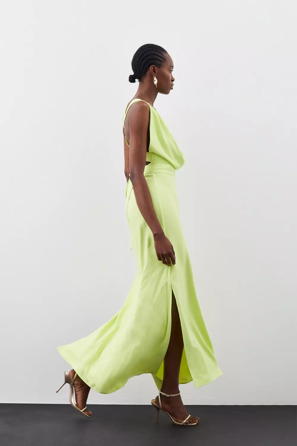 Lime green clearance cowl neck dress