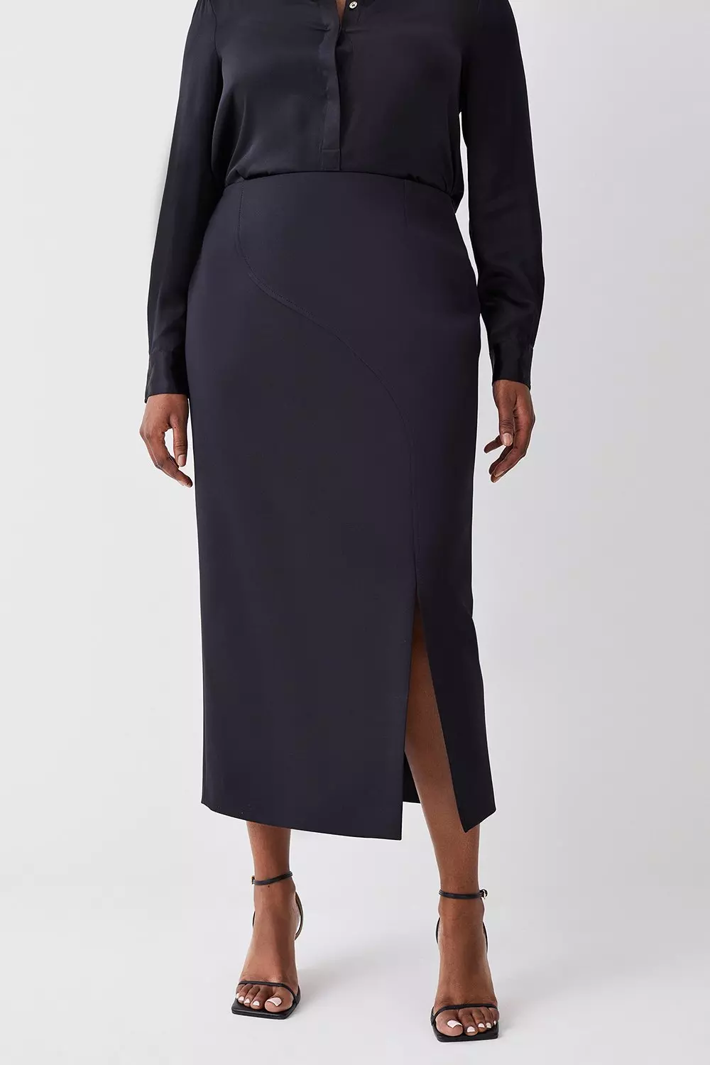 Plus size shop scuba midi skirt