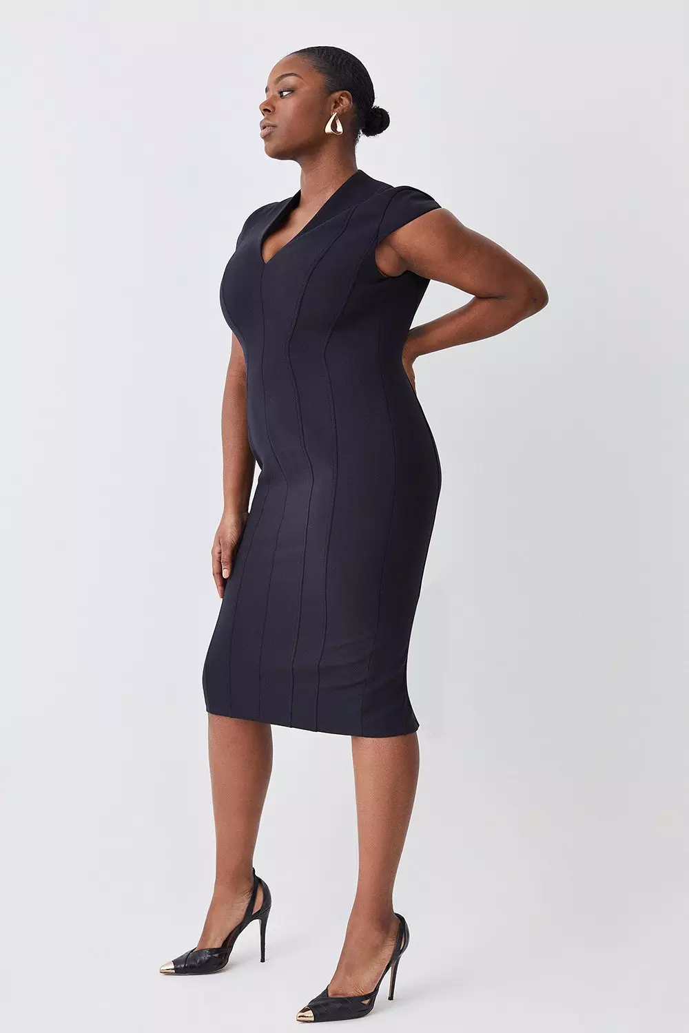 Plus size outlet black sleeveless dress