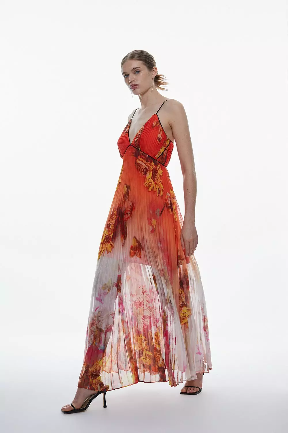 Karen millen orange maxi dress sale