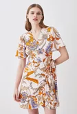 karenmillen.com | Tall Batik Wrap Front Mini Dress