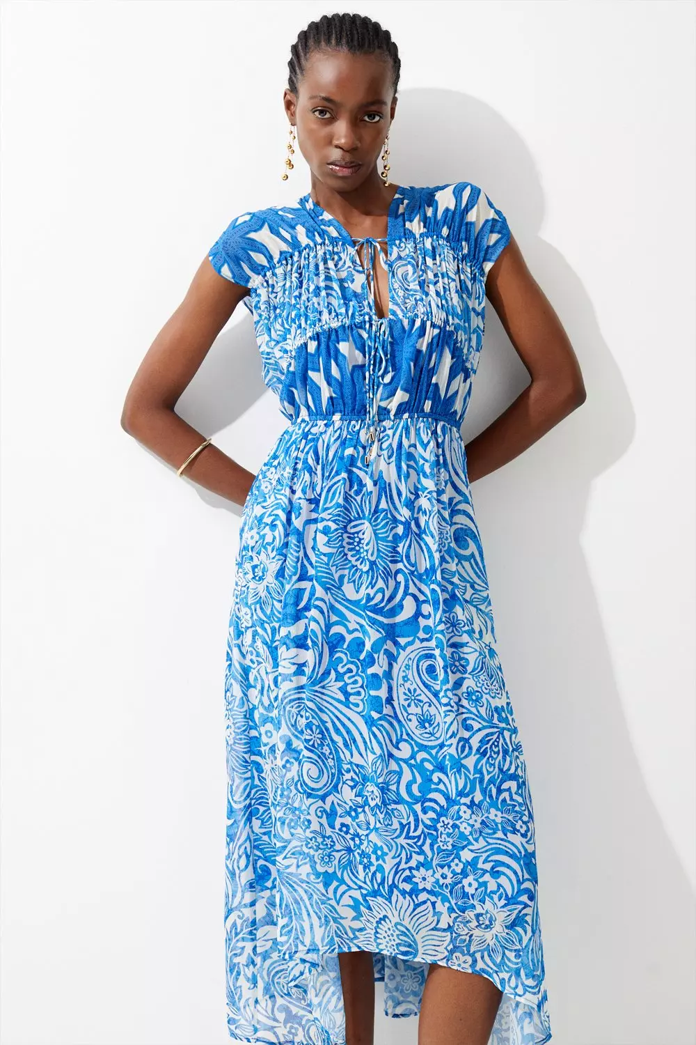 Blue paisley outlet maxi dress