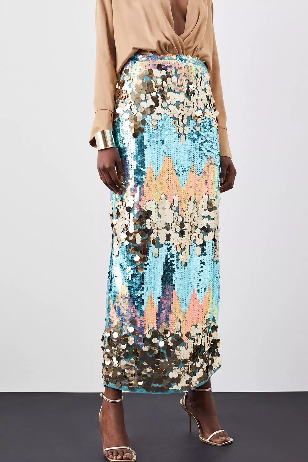 Disc sequin hotsell midi skirt