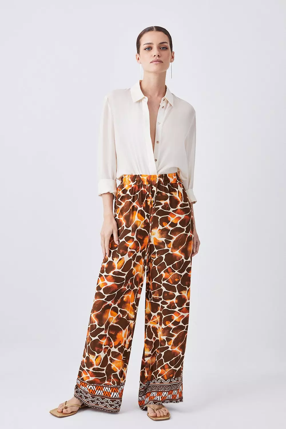 Petite leopard hotsell print trousers