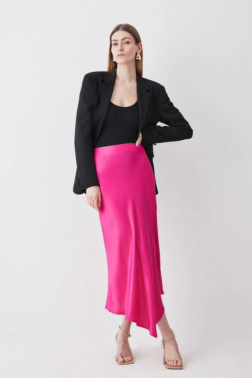 Mid length outlet satin skirts large