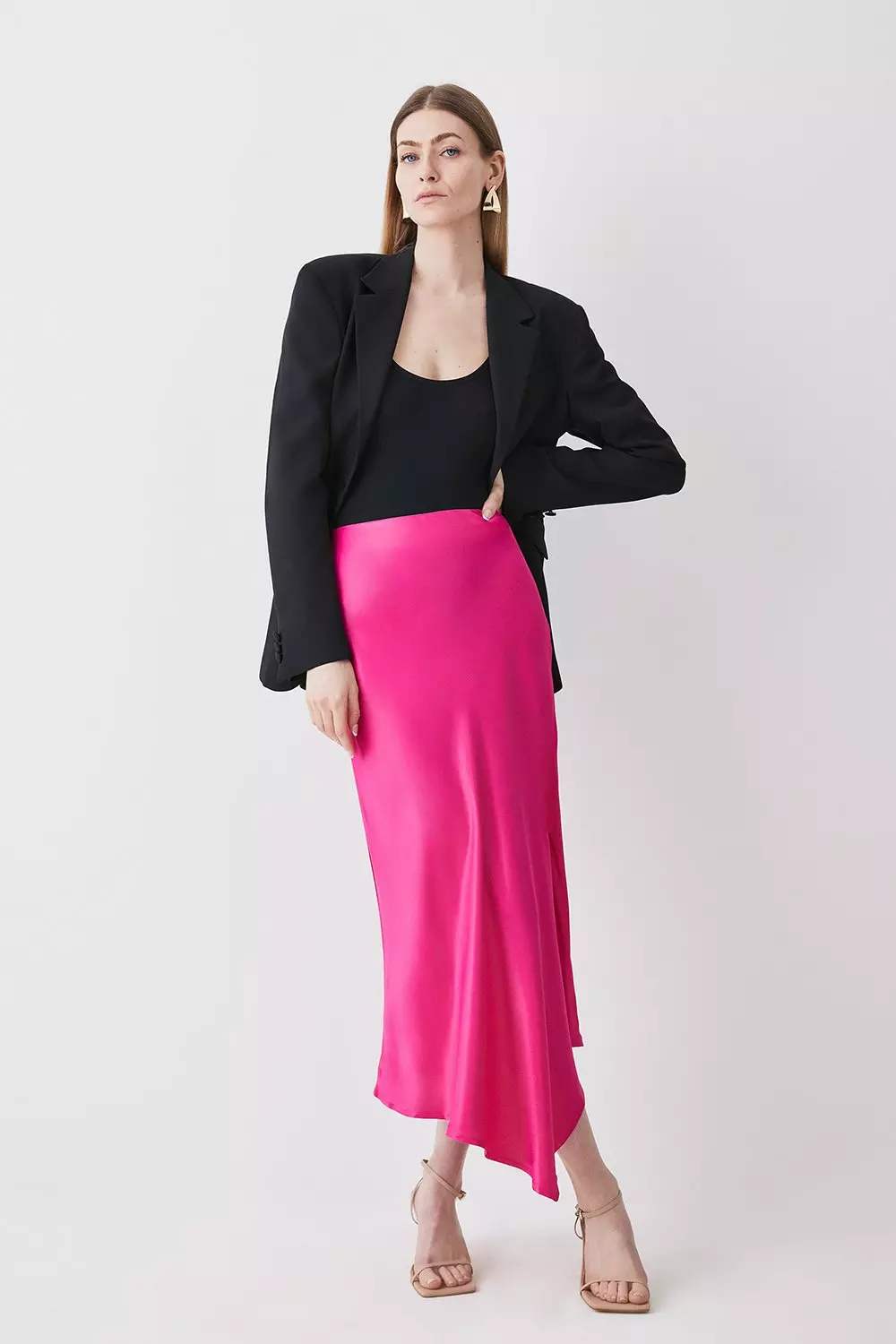 Mid length satin outlet skirts styles