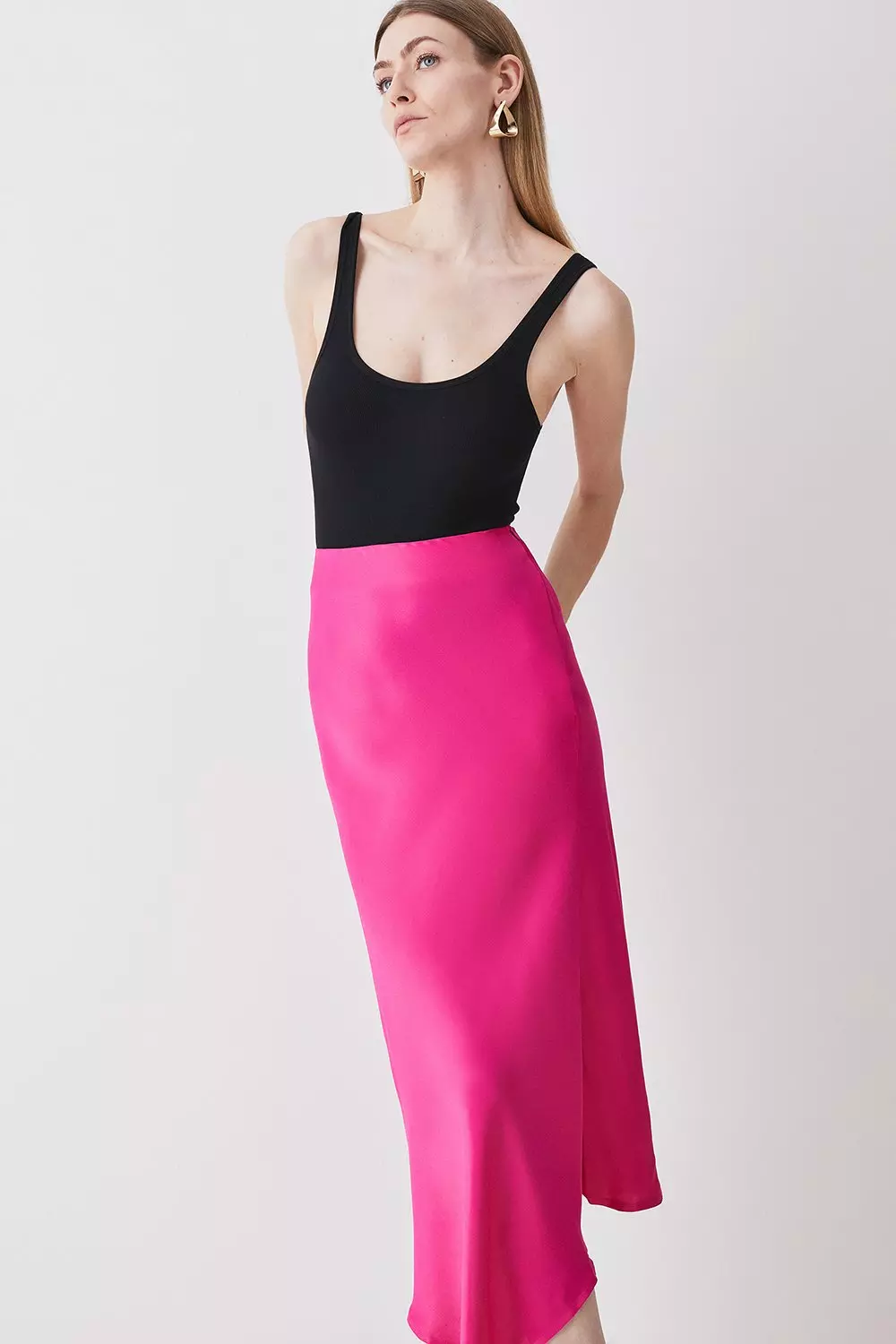 Mid length clearance satin skirts xl