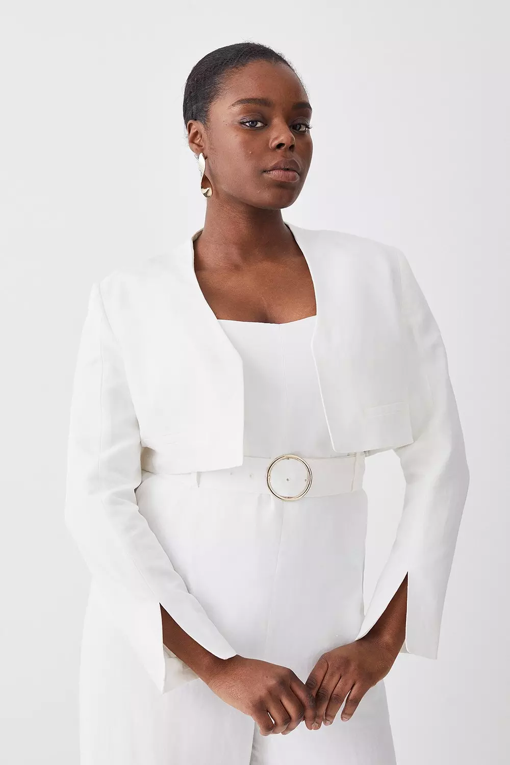 Ivory cropped jacket sale