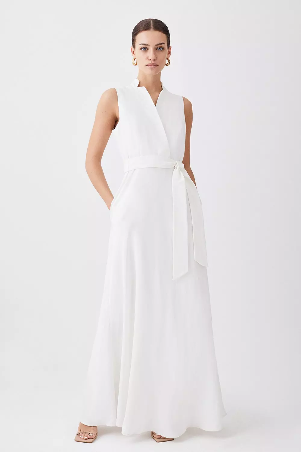 White linen 2024 dress petite