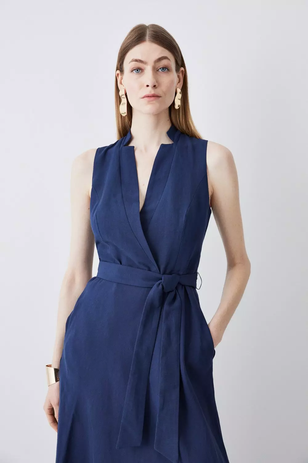 Linen dress clearance navy