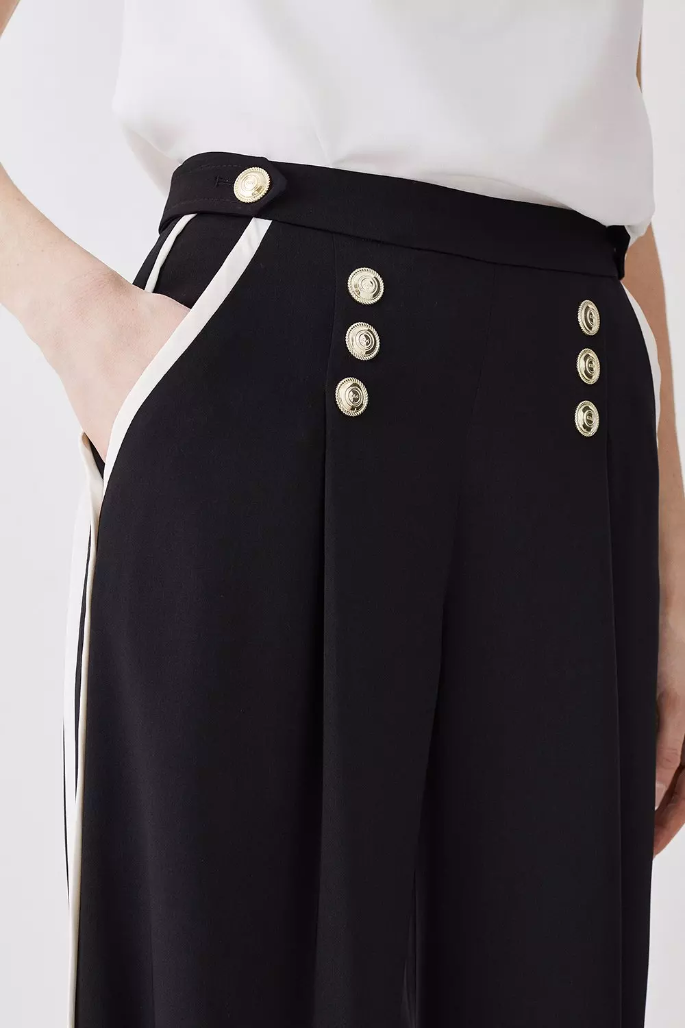 KAREN MILLEN Cropped Wide-Leg Sailor Pants - 100% Exclusive