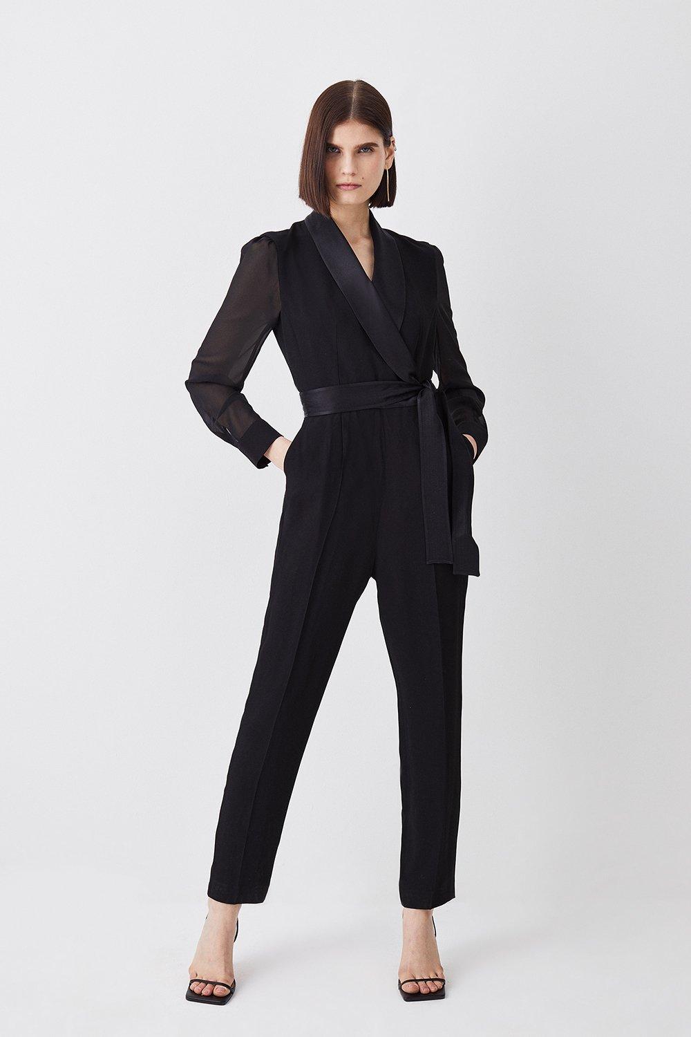 Black tuxedo store jumpsuit uk