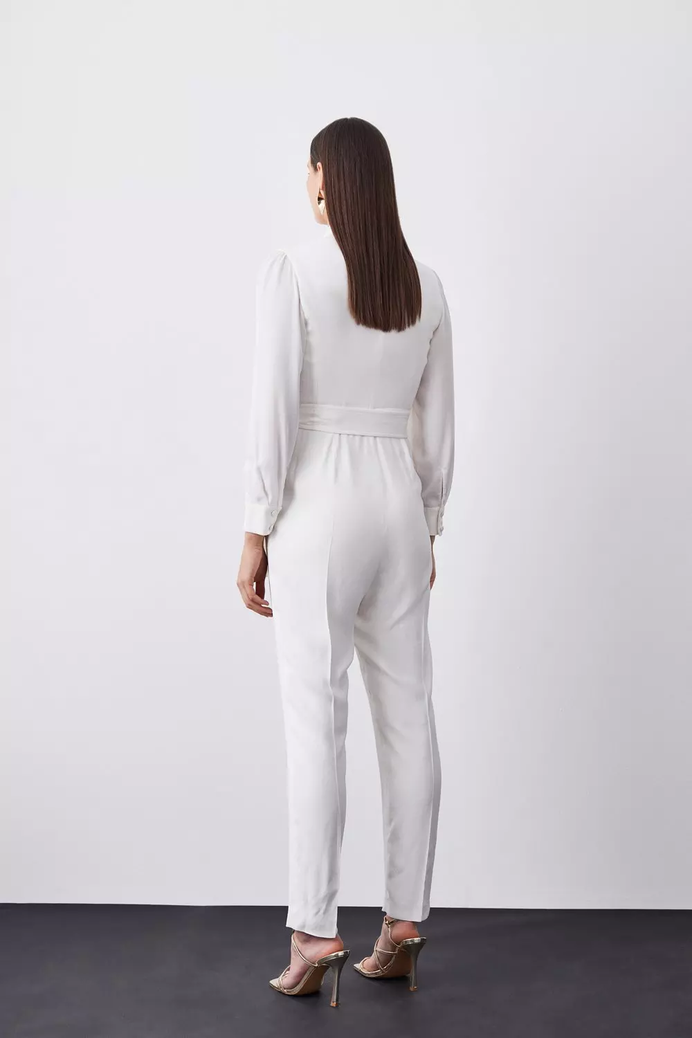 Long Sleeve Sheer Sleeve Jumpsuit