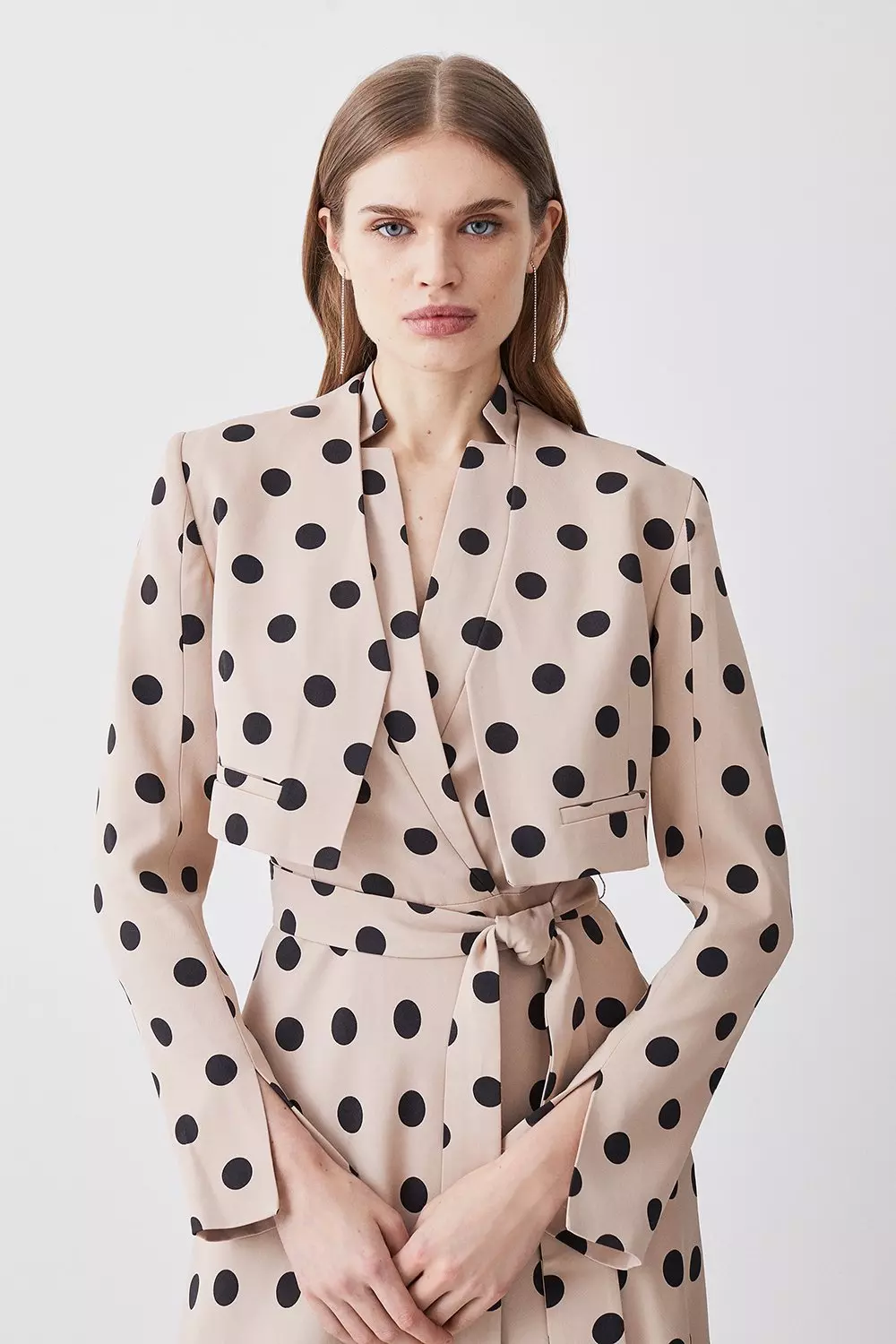 Linen polka dot outlet dress