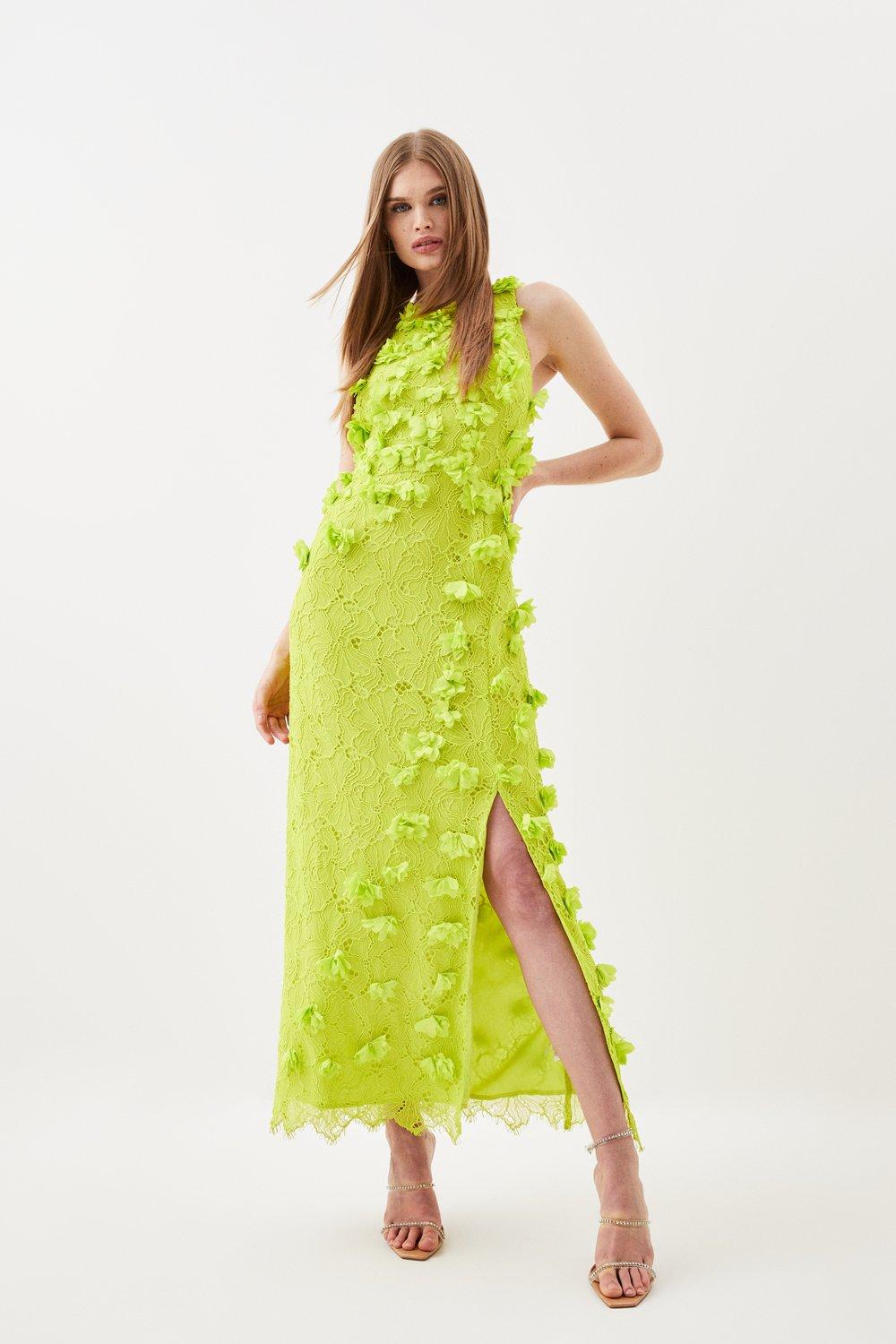 Karen millen 2025 lime lace dress