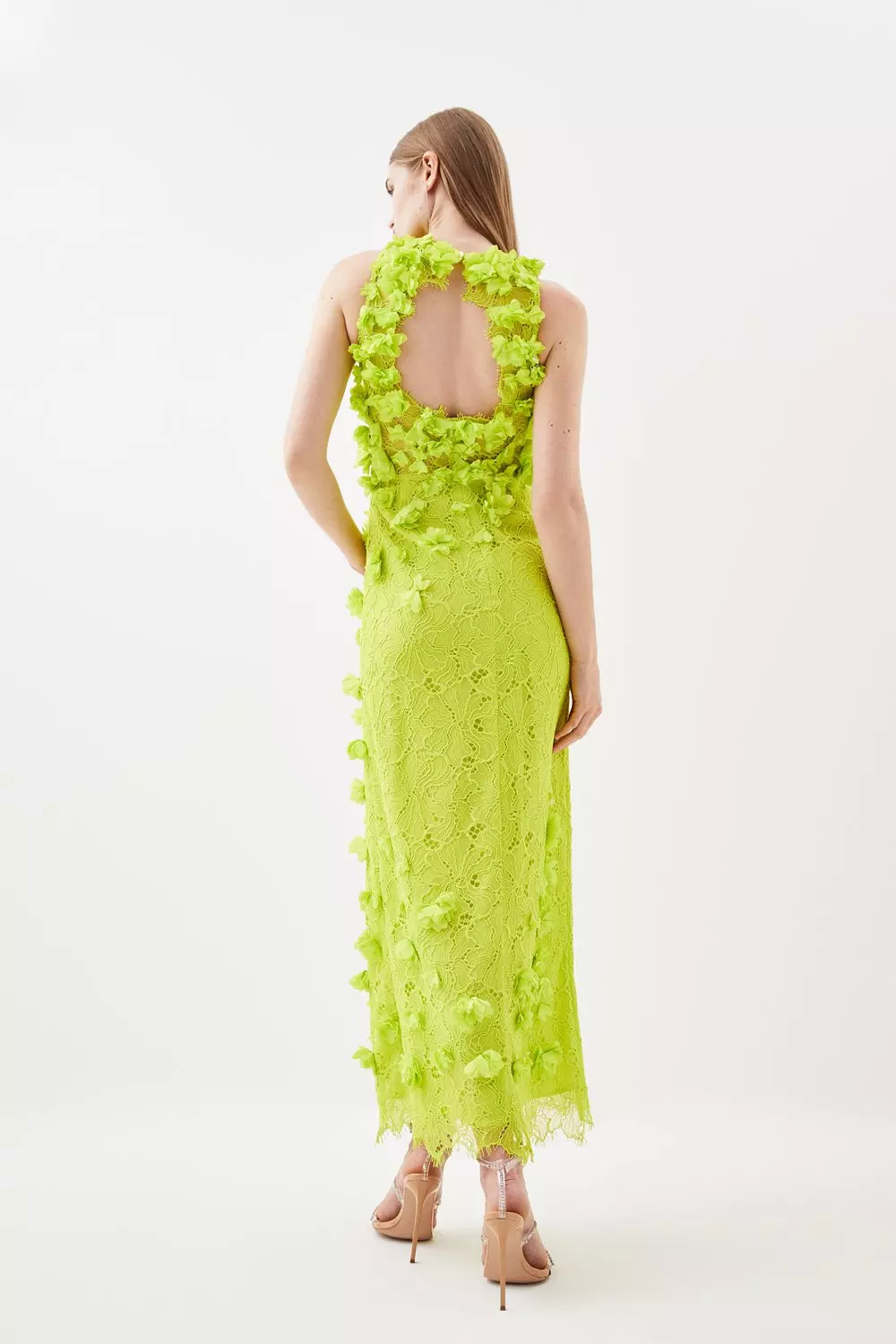 Karen millen shop lime lace dress