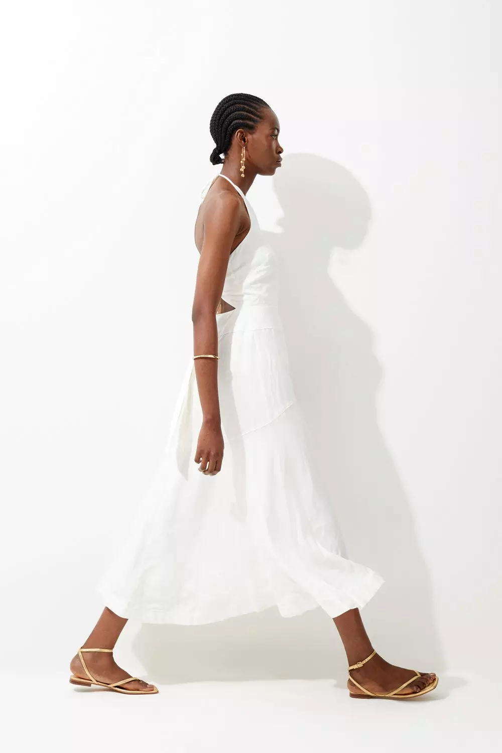 Zara linen white clearance dress