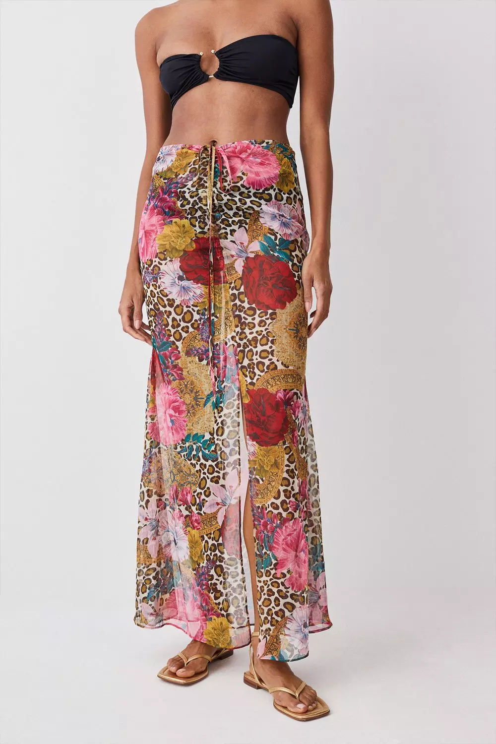 Long floral beach clearance skirt