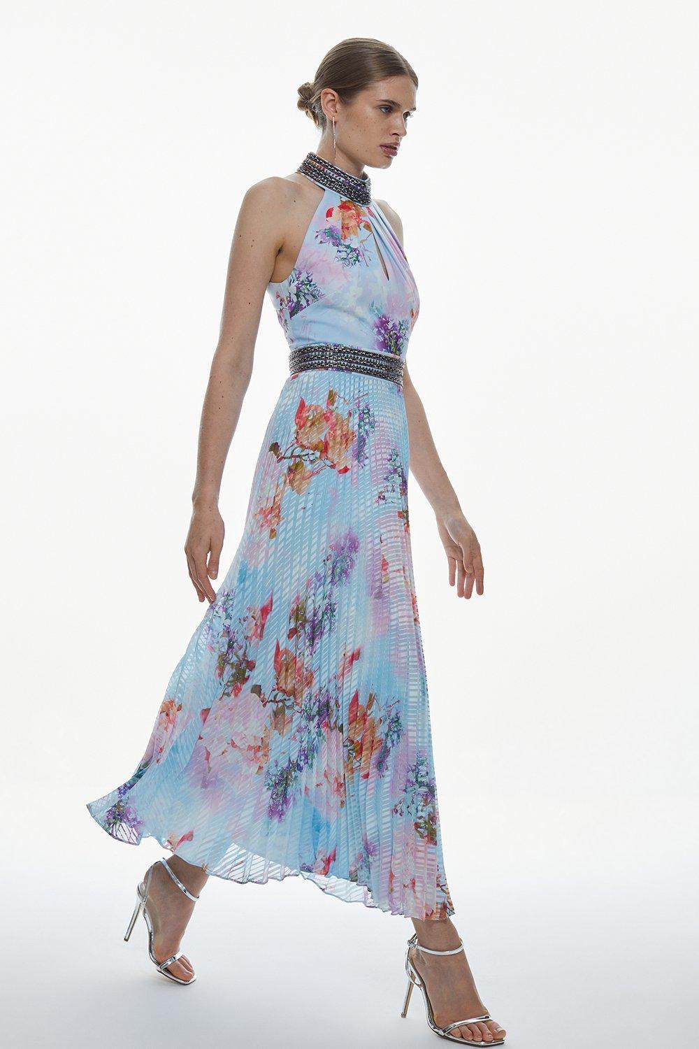 Oasis floral best sale pleated midi dress