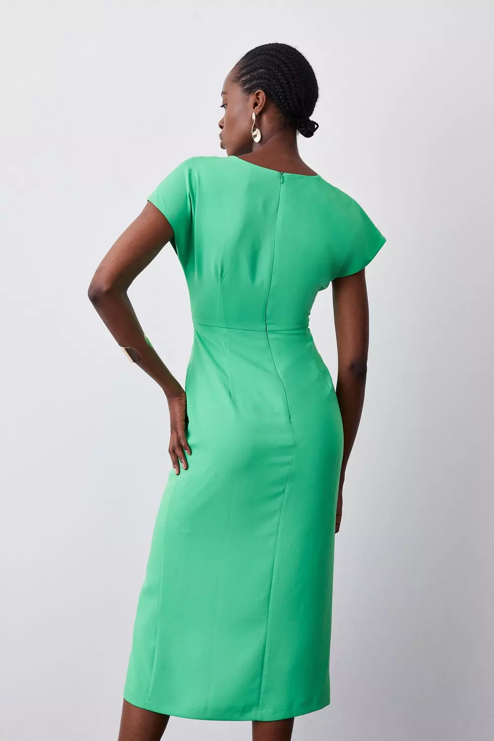 TAILORED WAIST MIDI DRESS