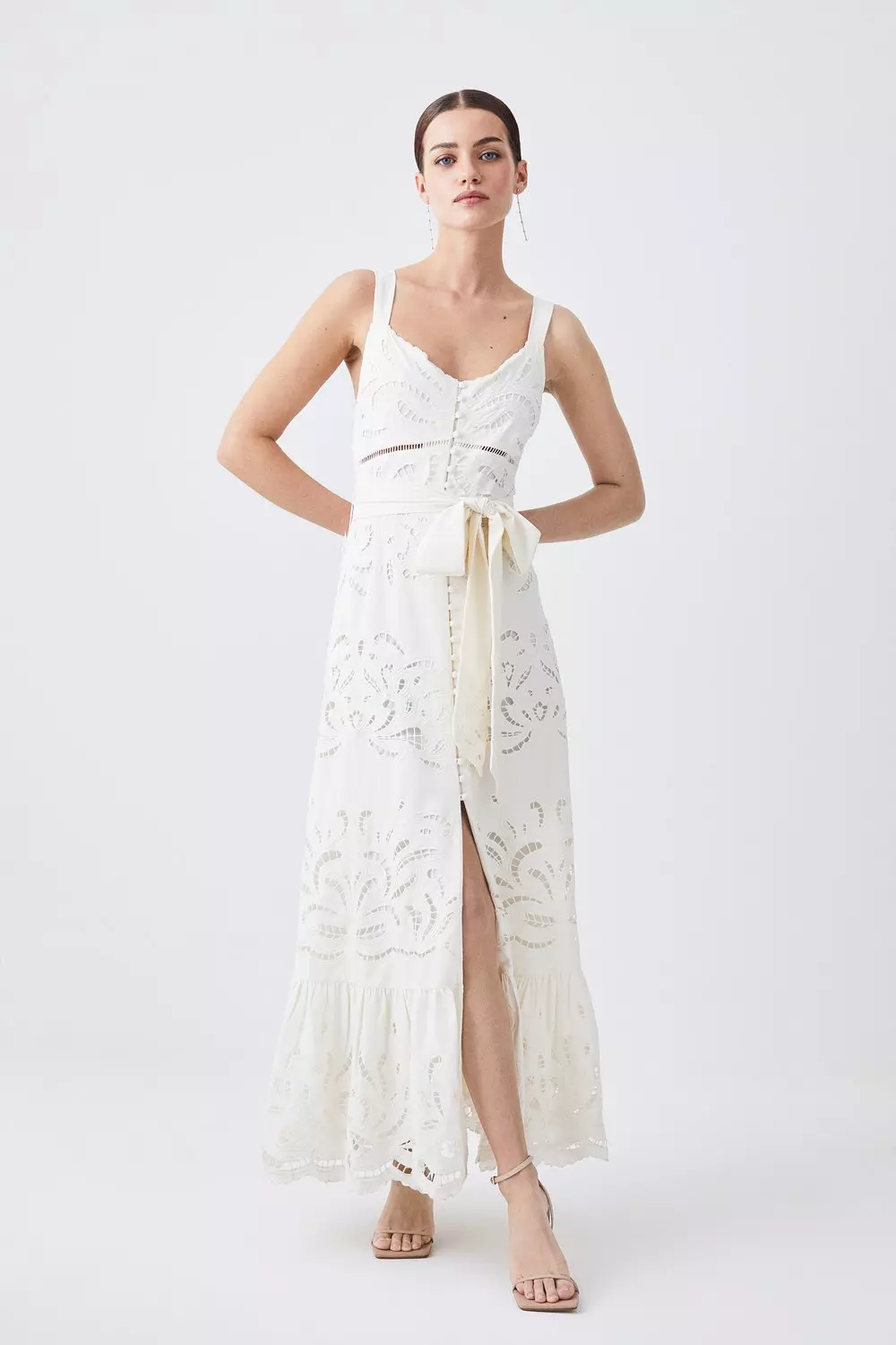 Karen millen embroidered 2024 lace midi dress