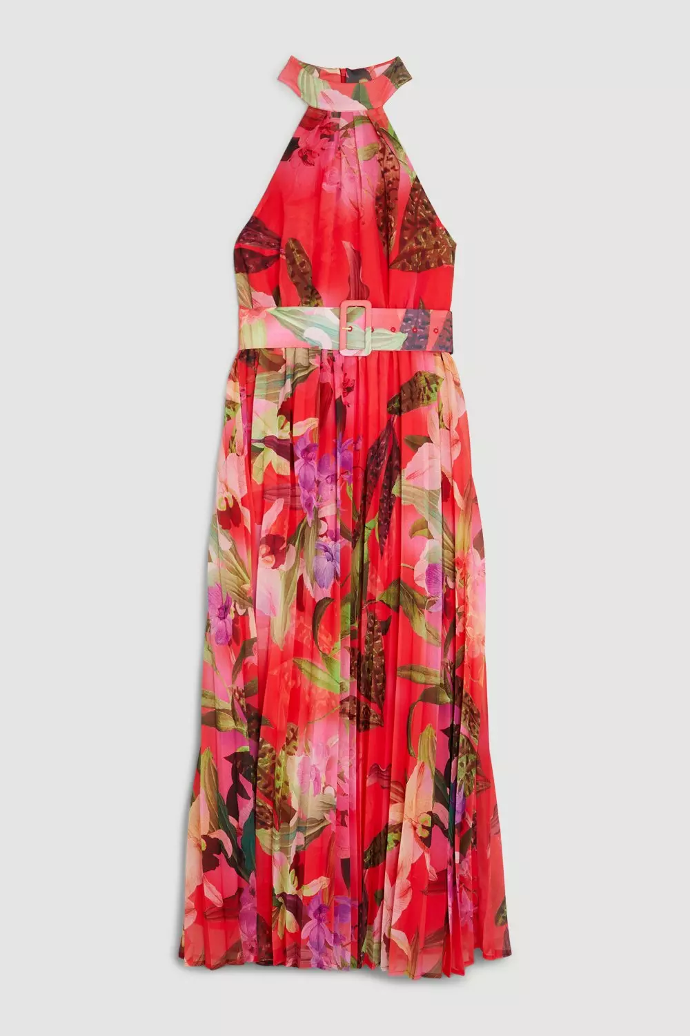 Karen millen pleated store floral dress coral