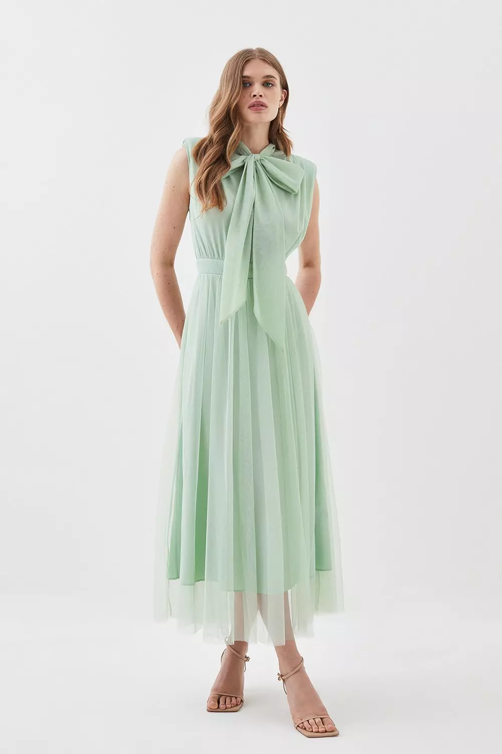 Premium Georgette Bandeau Maxi Dress | Karen Millen