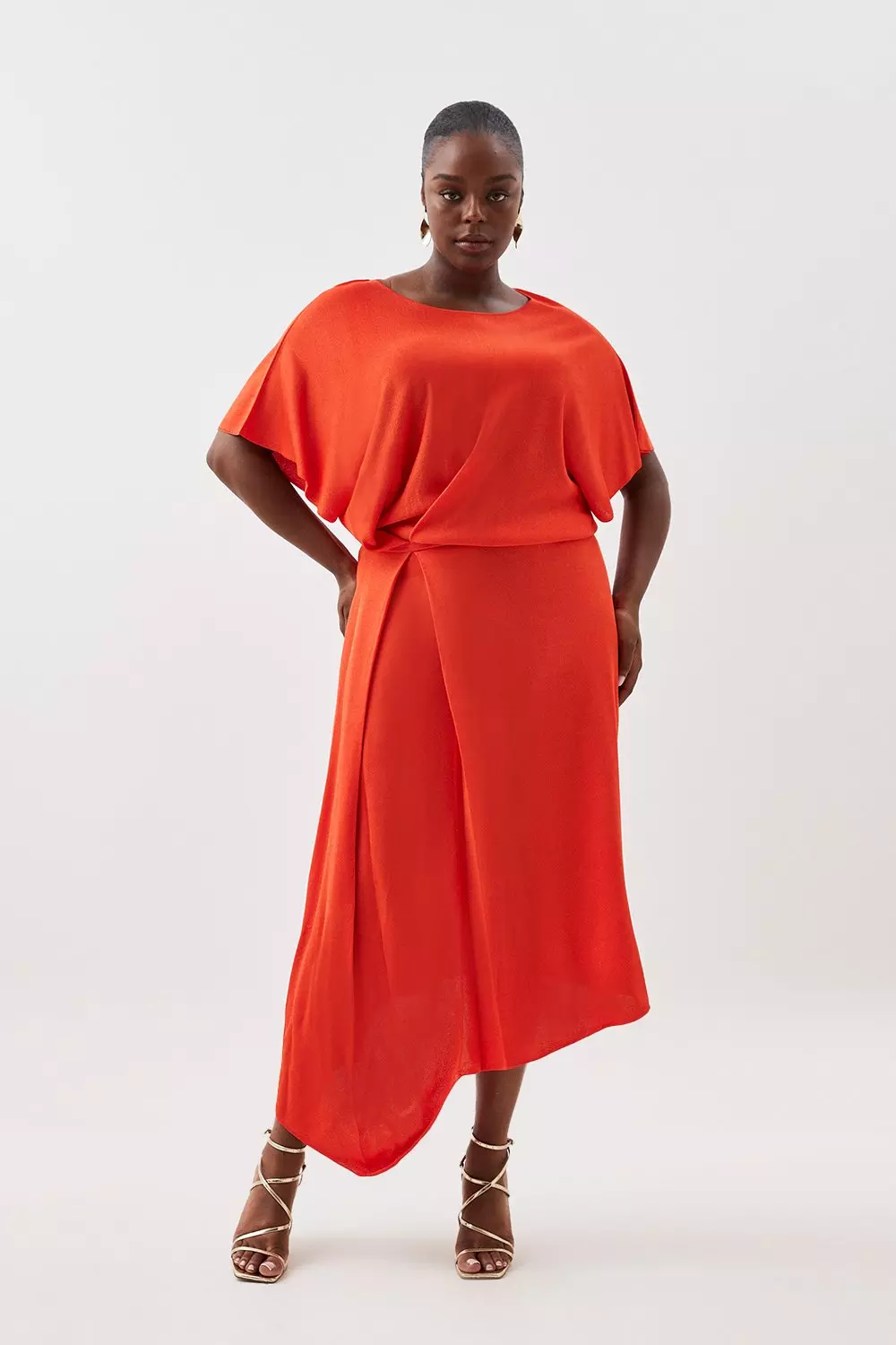 Plus size red store high low dress