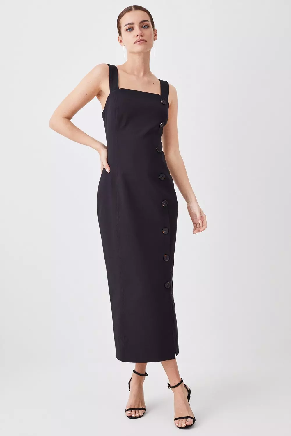 Side button hot sale midi dress