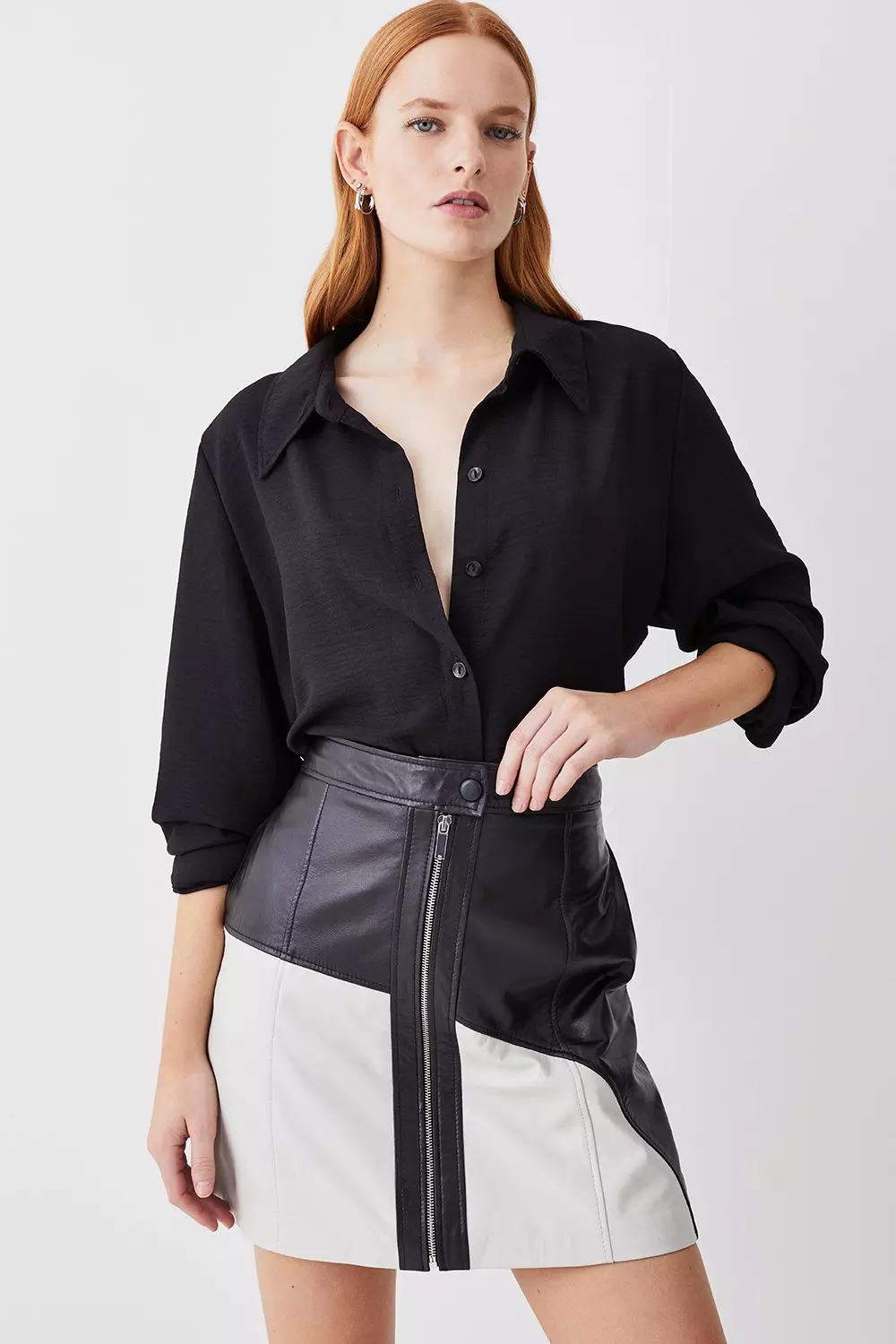 Karen millen faux leather on sale skirt