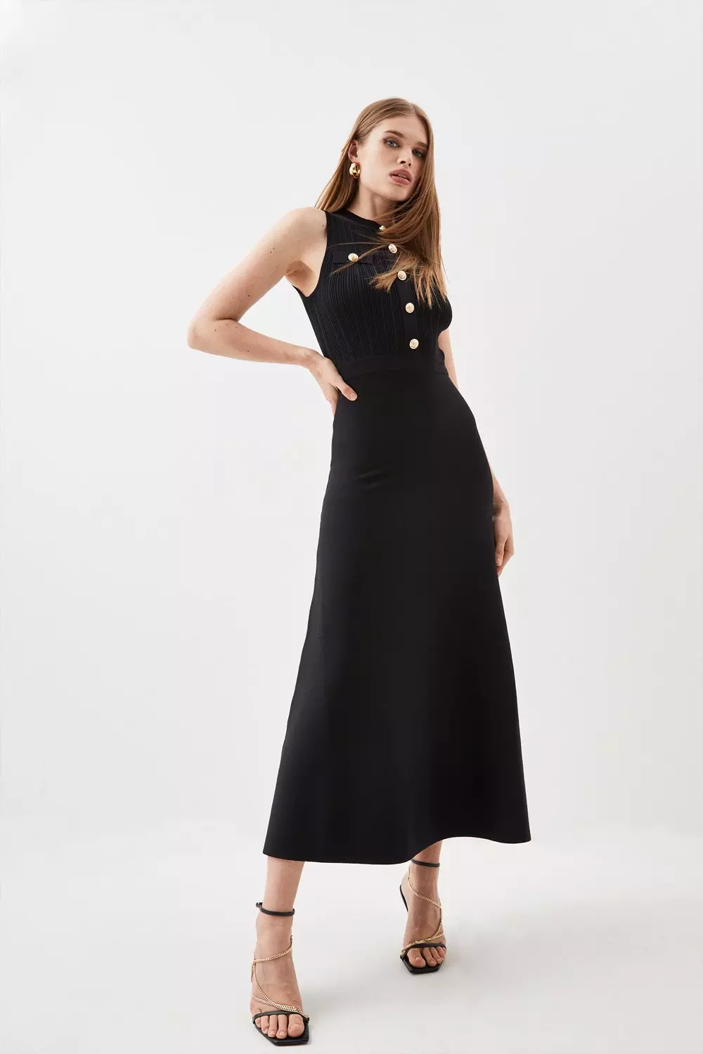 Karen millen black 2025 and gold dress